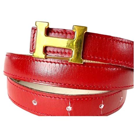 all red hermes belt